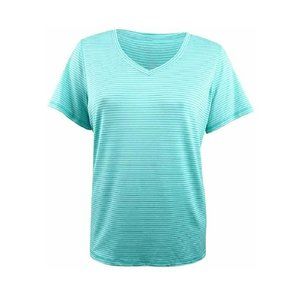 Ideology Women's Striped Rapid Dry Performance T-Shirt Laguna Blue X-Small